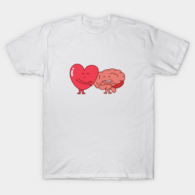 heart and brain relationship T-Shirt by wordspotrayal